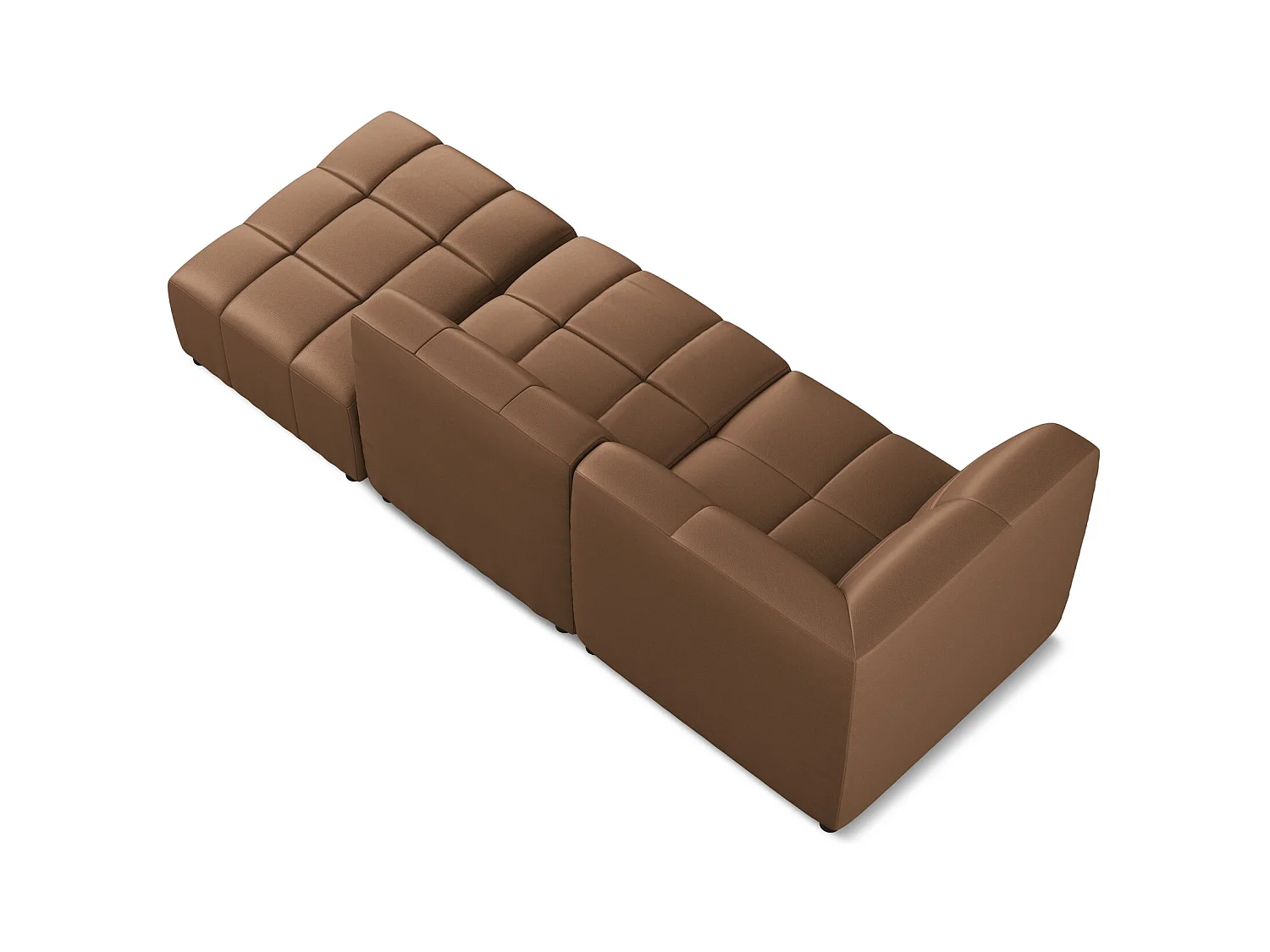 Modulaire hoekbank rechts van chocolade kunstleer - ALOHA