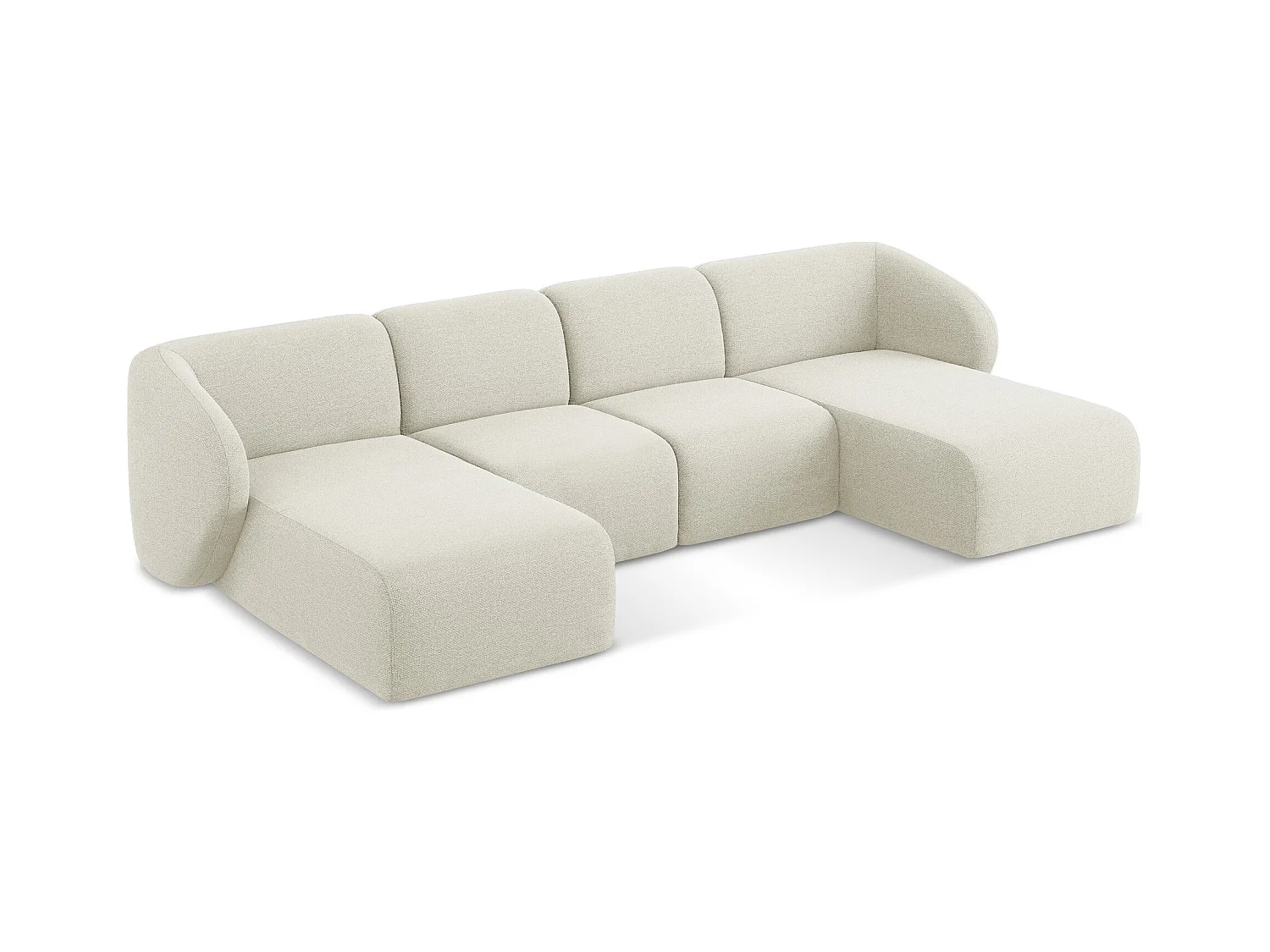 Große Wohnlandschaft - - Bouclé - Sand - LANI