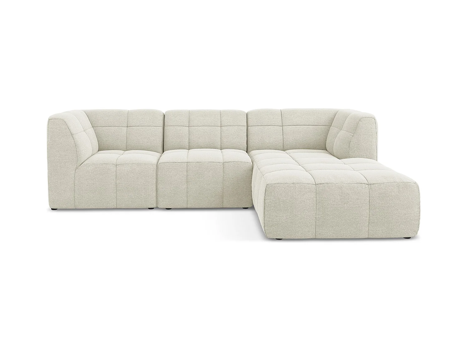 Modulaire hoekbank rechts van zand bouclé - ALOHA