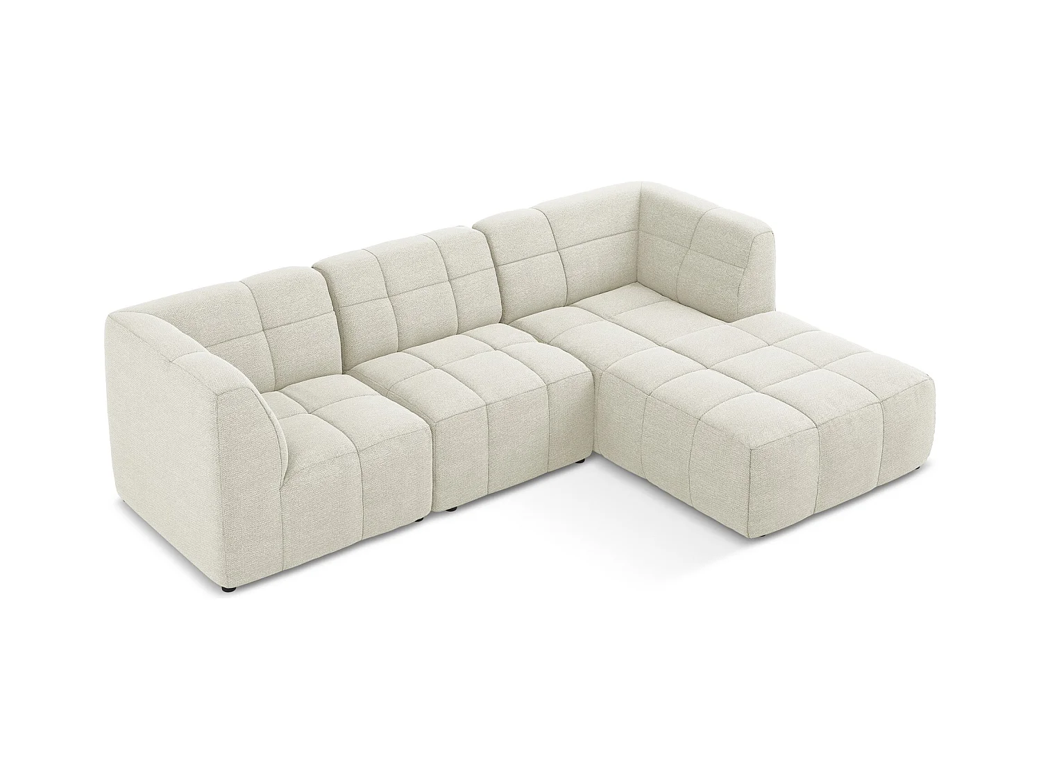 Modulaire hoekbank rechts van zand bouclé - ALOHA