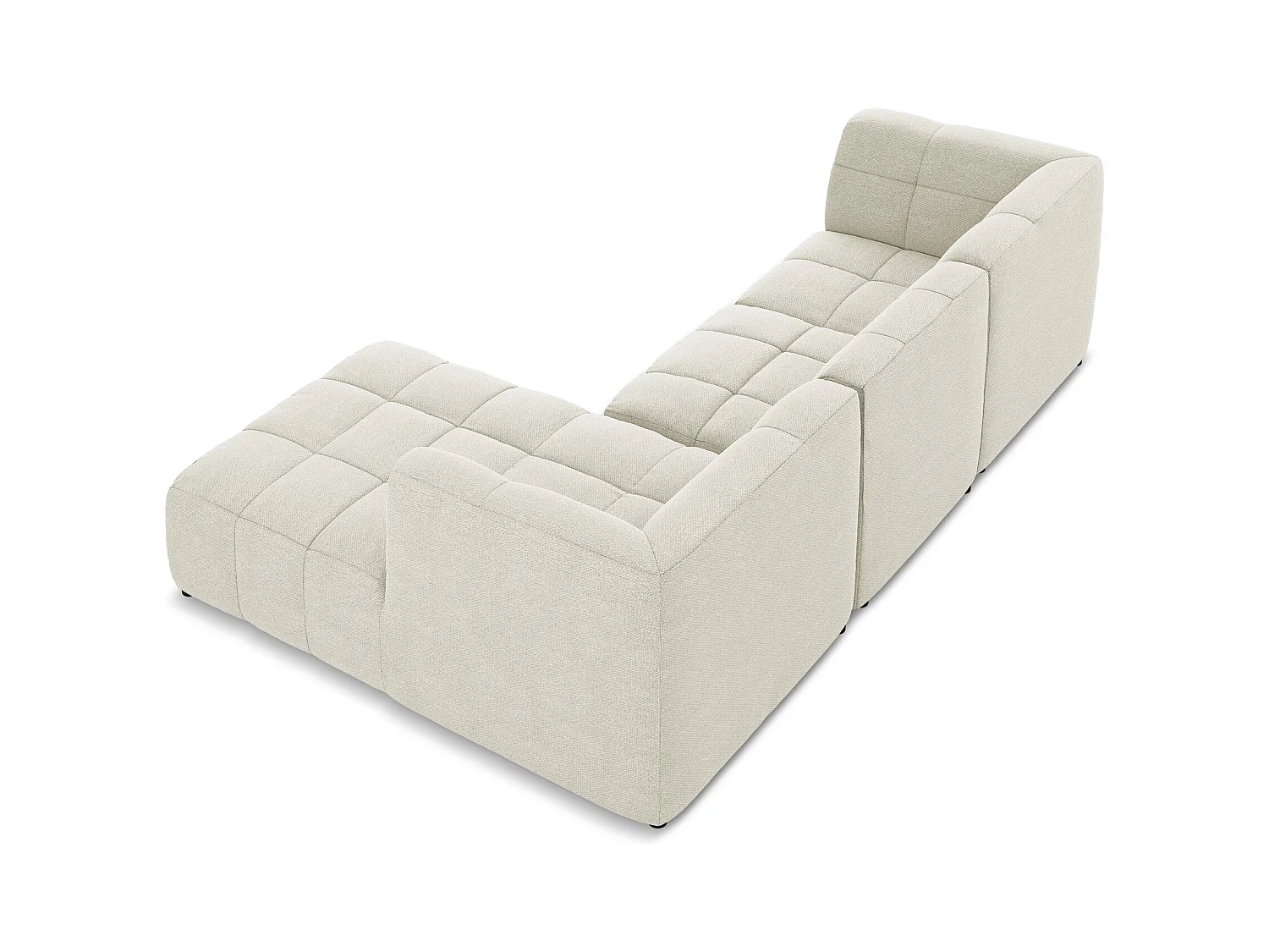 Modulaire hoekbank rechts van zand bouclé - ALOHA