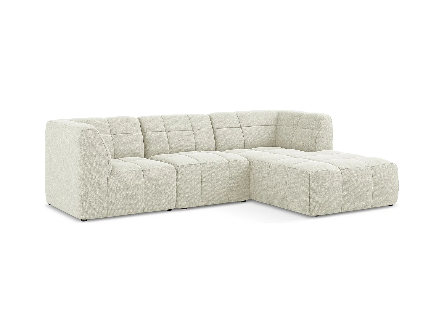 3-Sitzer Modulares Ecksofa - Ecke Rechts - Bouclé - Sand - ALOHA