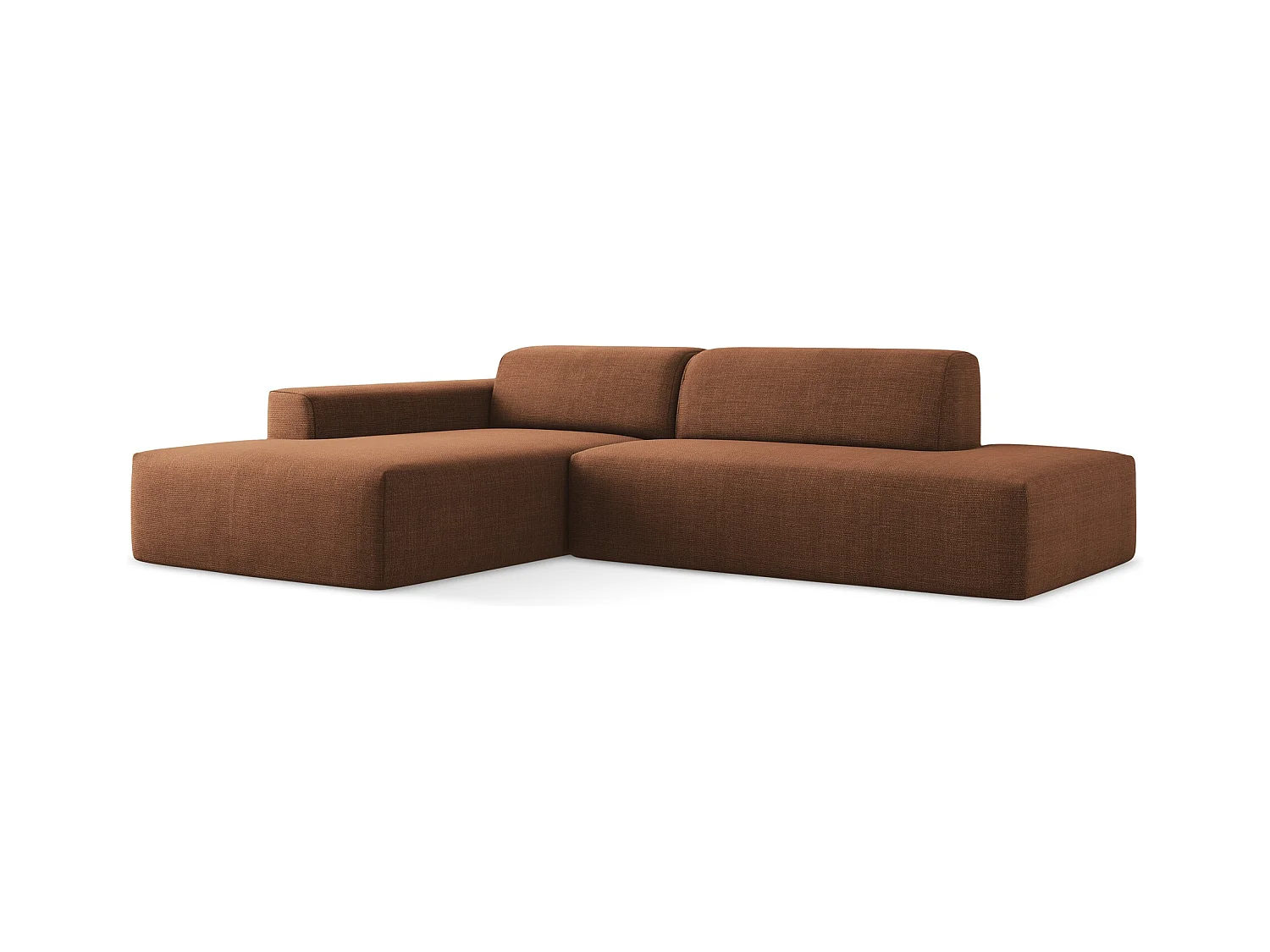 3-Sitzer Modulares Ecksofa - Ecke Rechts - Strukturstoff - Terrakotta - KELI