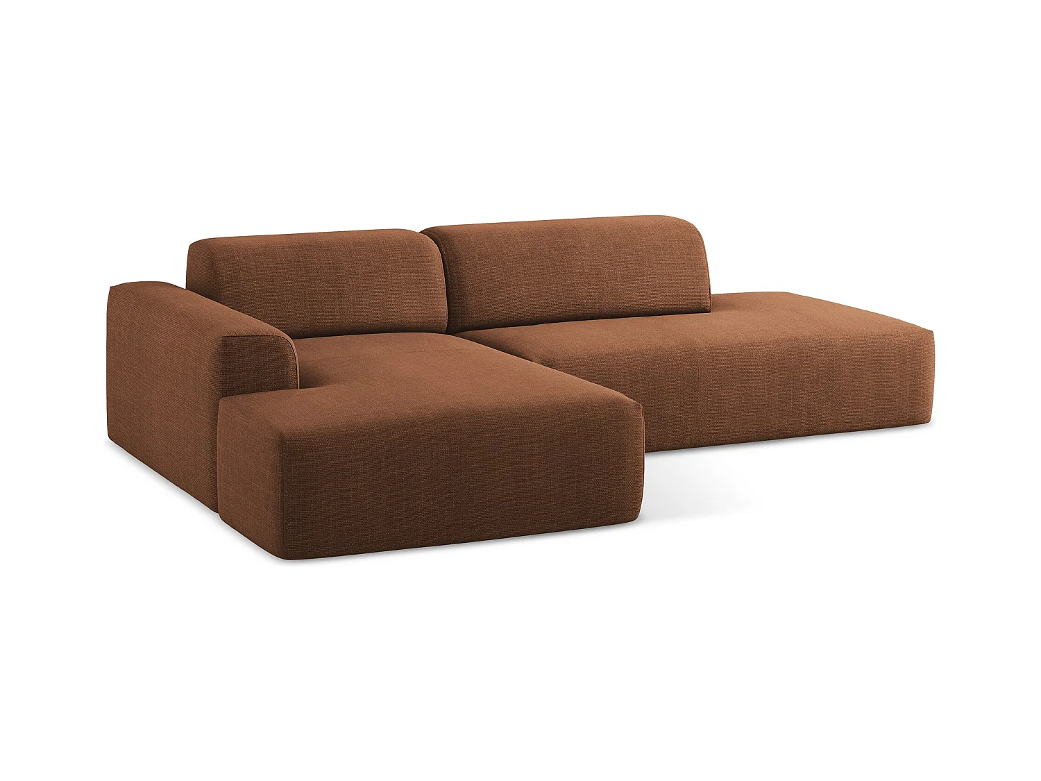 3-Sitzer Modulares Ecksofa - Ecke Rechts - Strukturstoff - Terrakotta - KELI