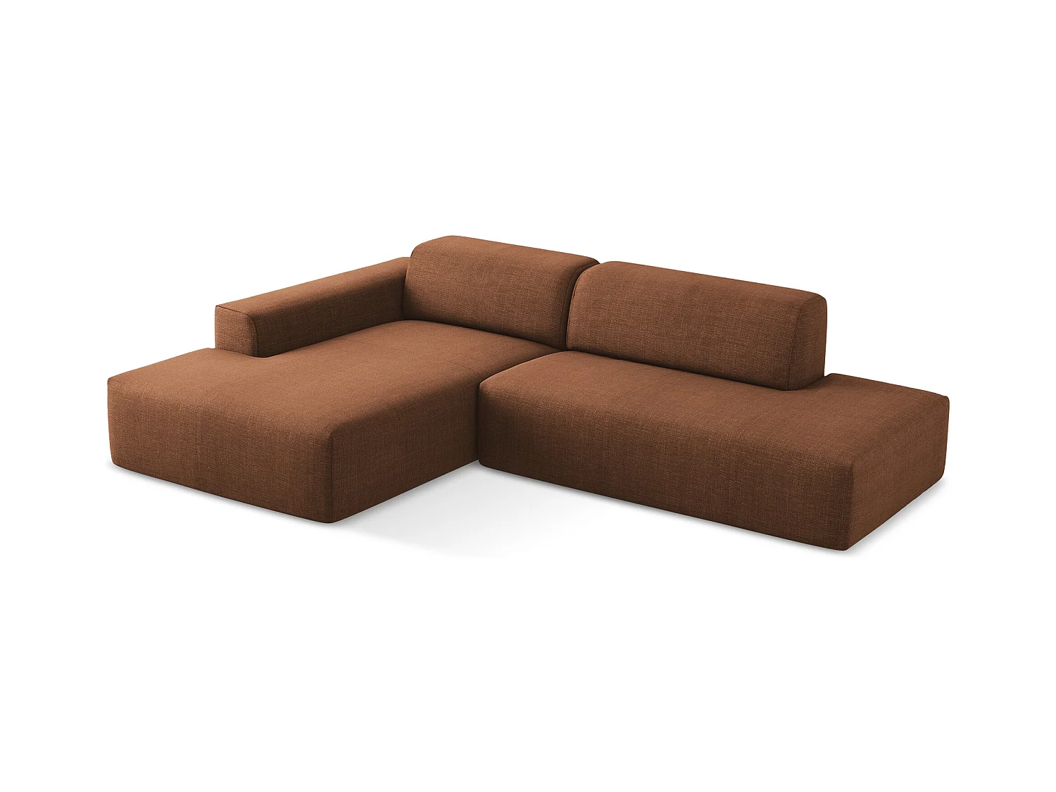 3-Sitzer Modulares Ecksofa - Ecke Rechts - Strukturstoff - Terrakotta - KELI