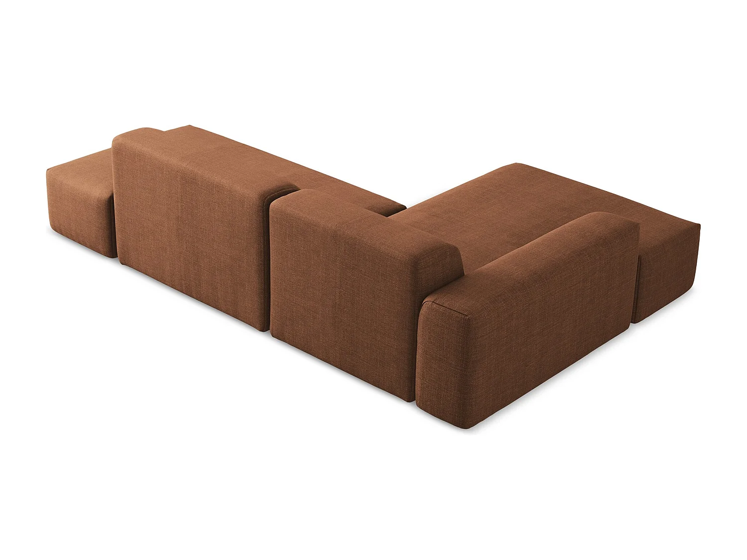 3-Sitzer Modulares Ecksofa - Ecke Rechts - Strukturstoff - Terrakotta - KELI