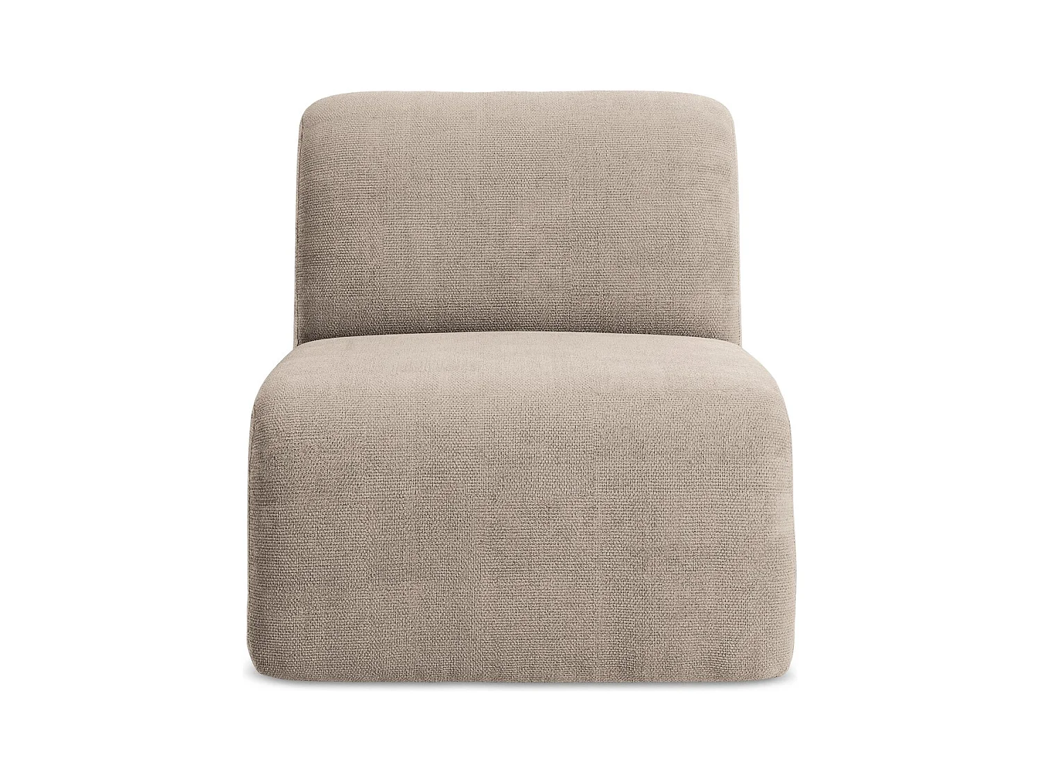 Fauteuil pour canapé modulable en tissu chenille - beige foncé - LANI