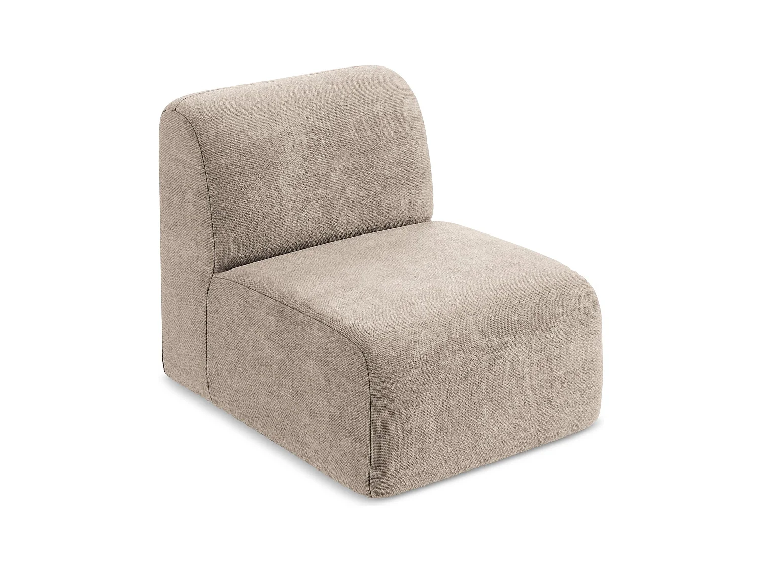 Fauteuil pour canapé modulable en tissu chenille - beige foncé - LANI