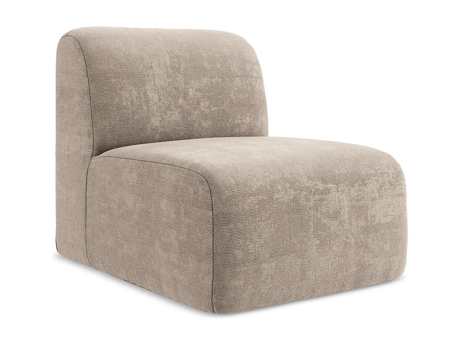 Fauteuil pour canapé modulable en tissu chenille - beige foncé - LANI