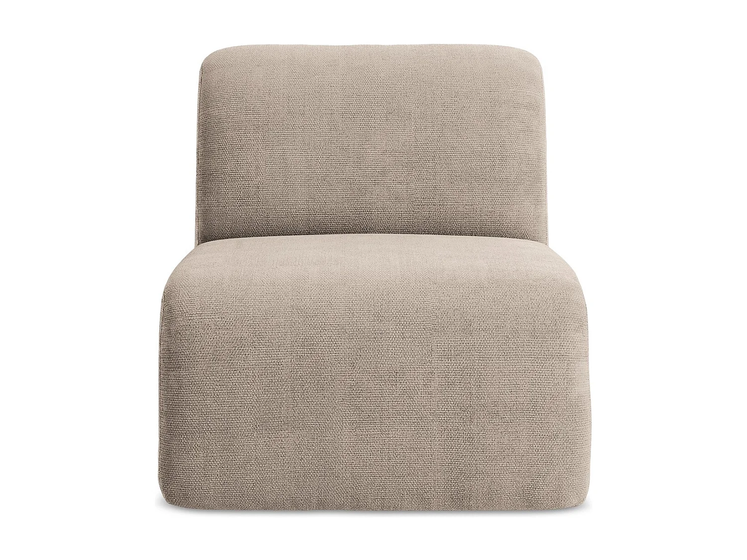 Fauteuil pour canapé modulable en tissu chenille - beige foncé - LANI