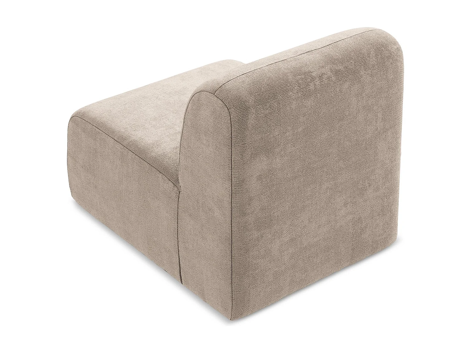 Fauteuil pour canapé modulable en tissu chenille - beige foncé - LANI