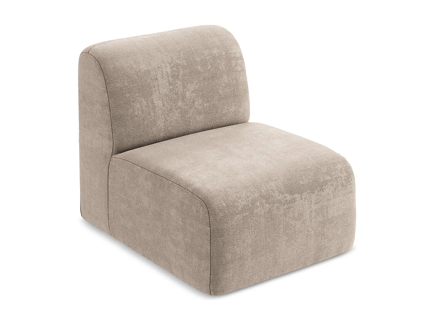 Fauteuil pour canapé modulable en tissu chenille - beige foncé - LANI