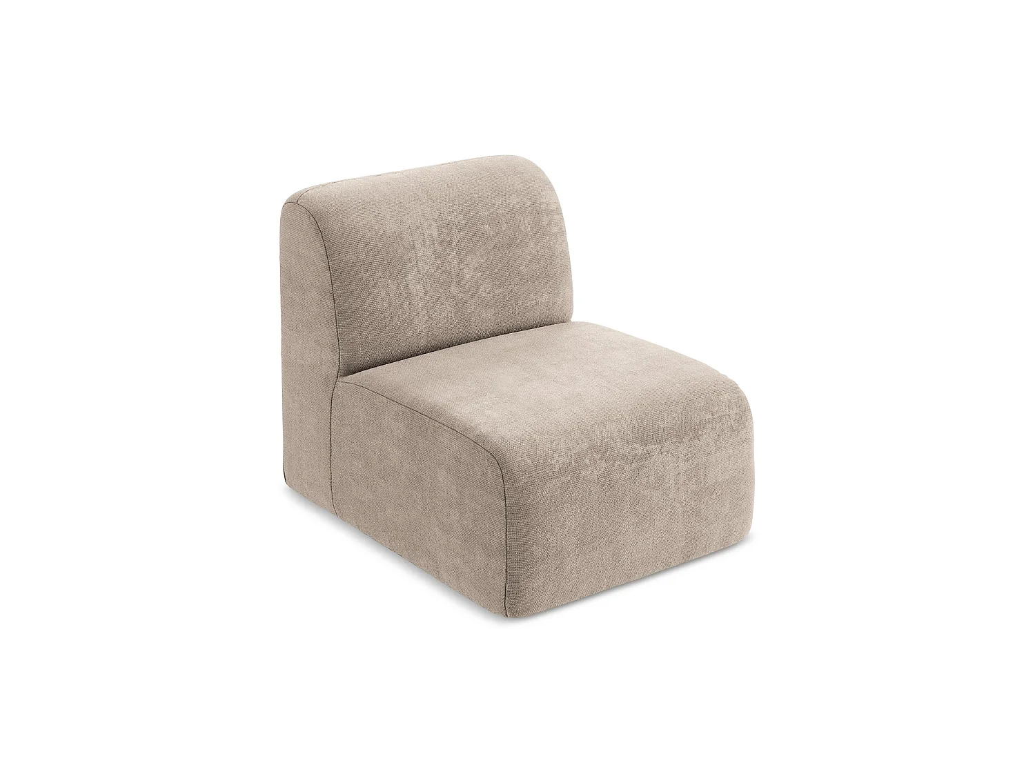 Bankmodule midden van donkerbeige chenille stof - CERVO