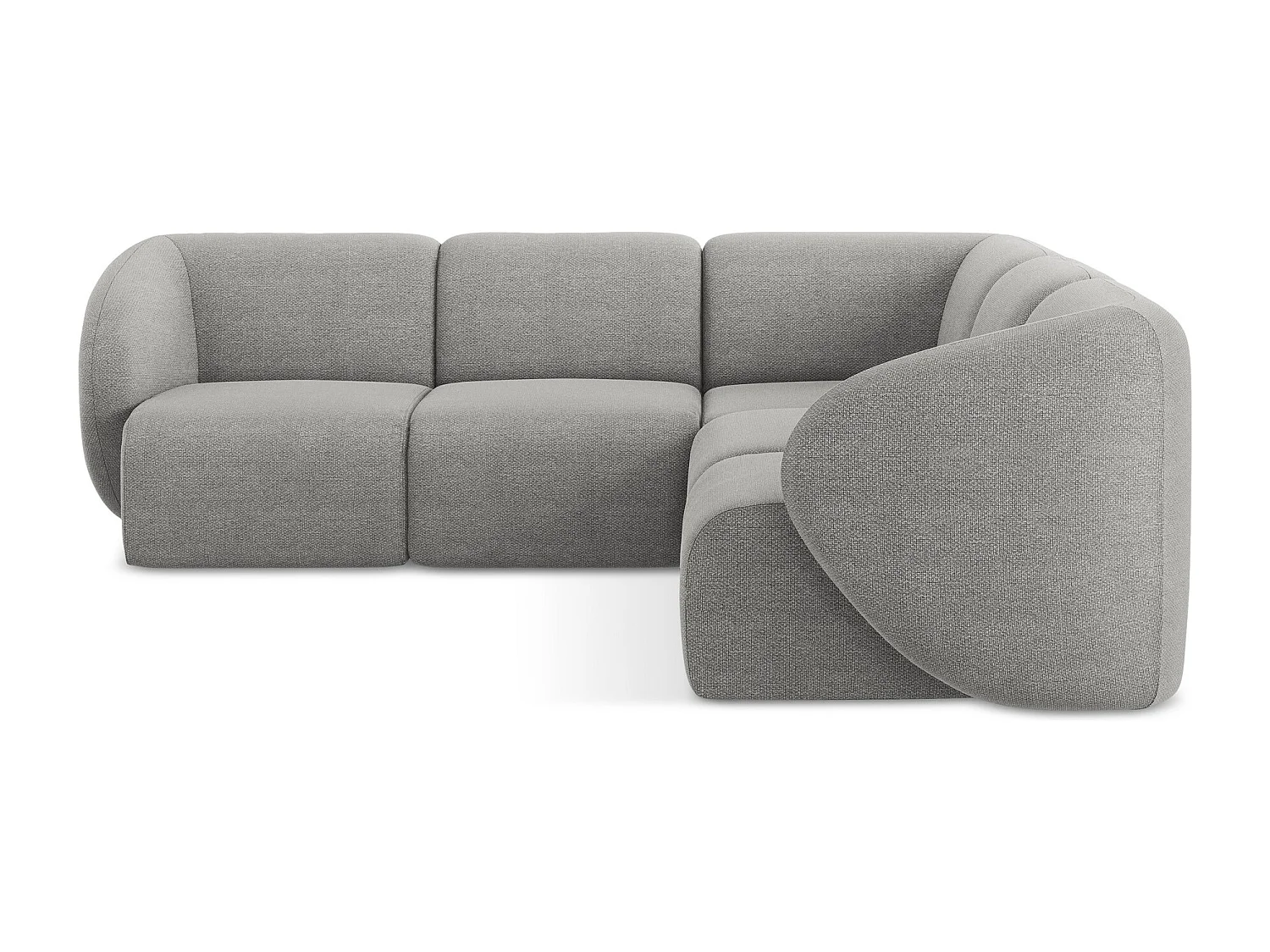 Modulares Ecksofa - - Bouclé - Hellgrau - LANI