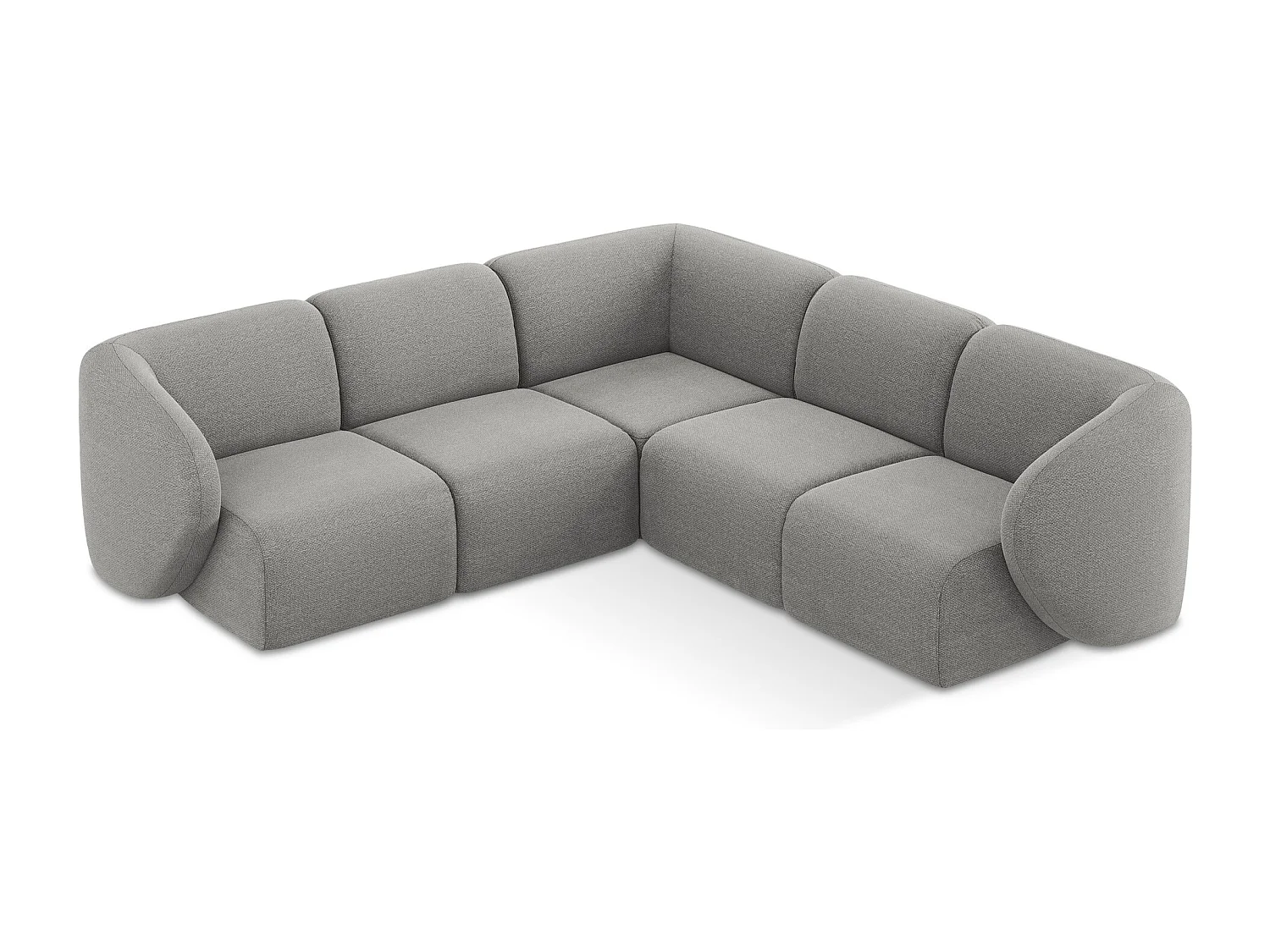 Modulares Ecksofa - - Bouclé - Hellgrau - LANI