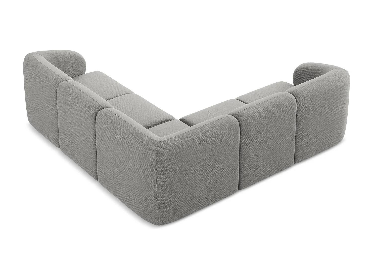 Modulares Ecksofa - - Bouclé - Hellgrau - LANI