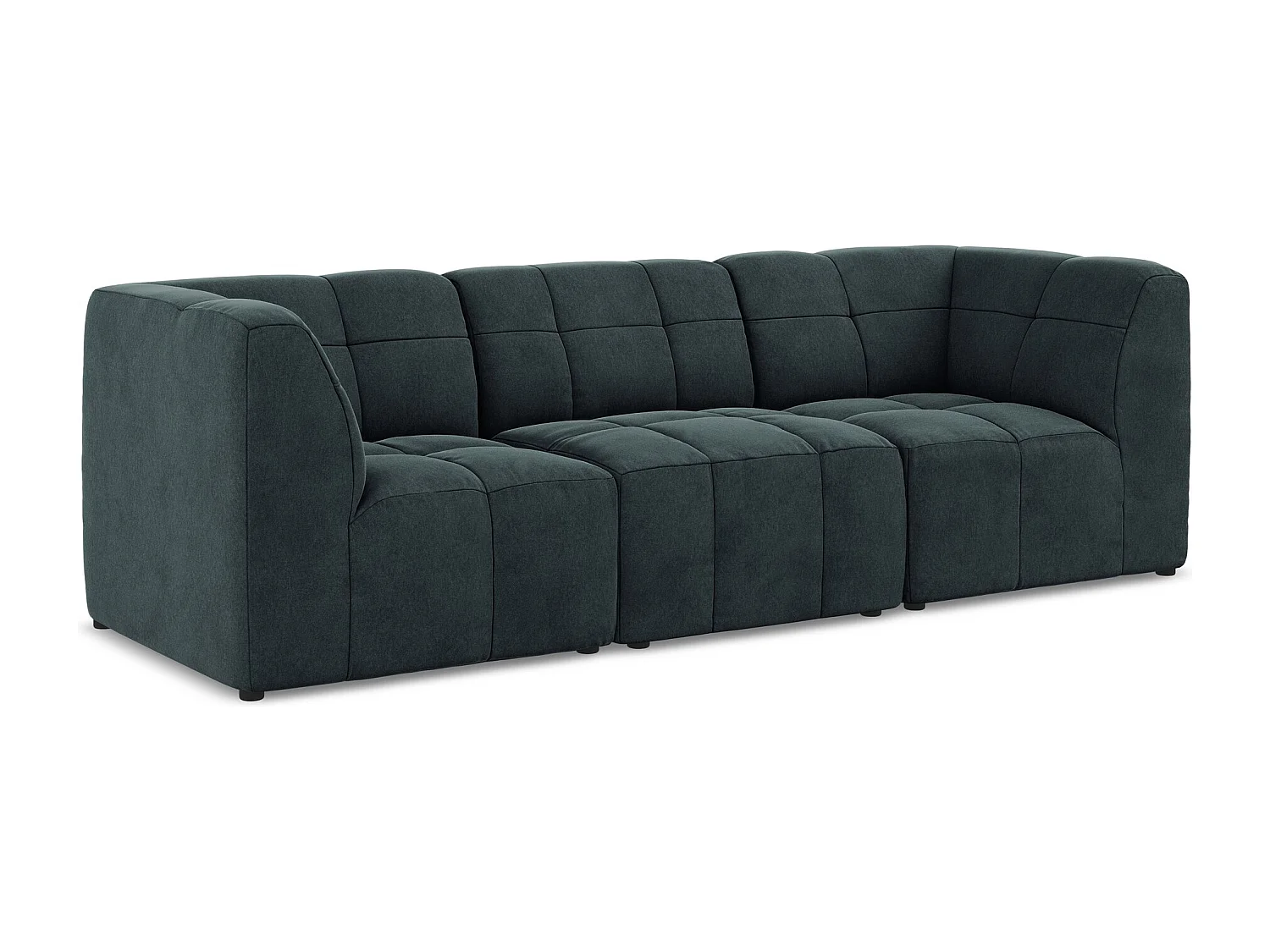 Canapé modulable 3 places en velours - marin - ALOHA