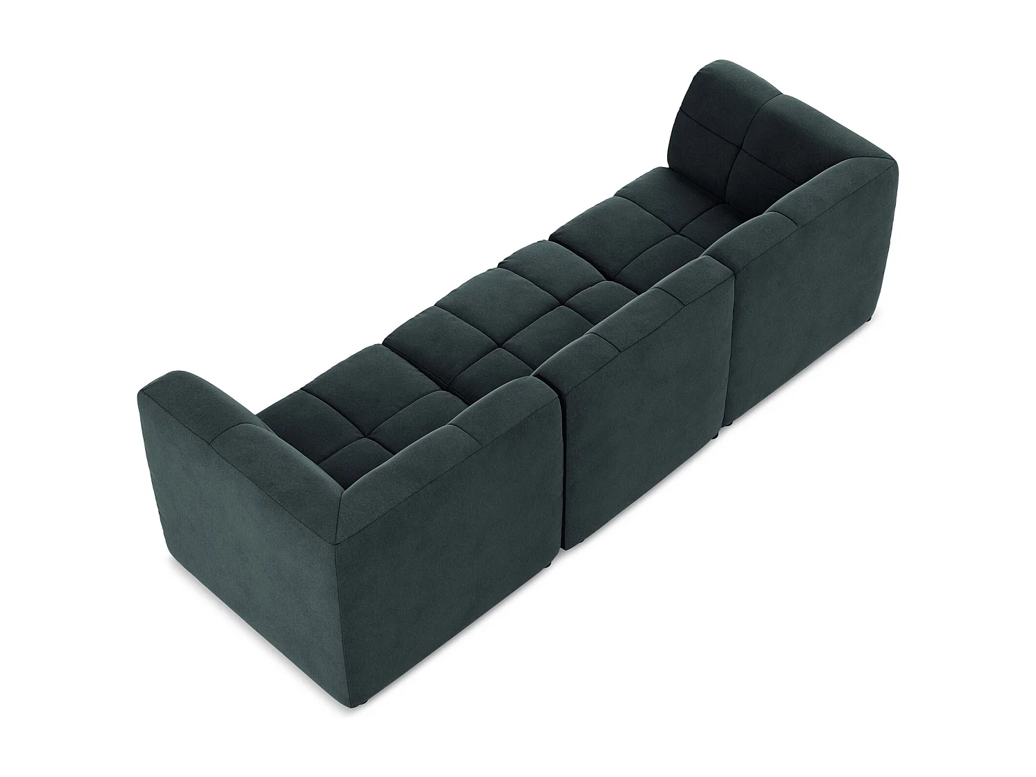 Canapé modulable 3 places en velours - marin - ALOHA