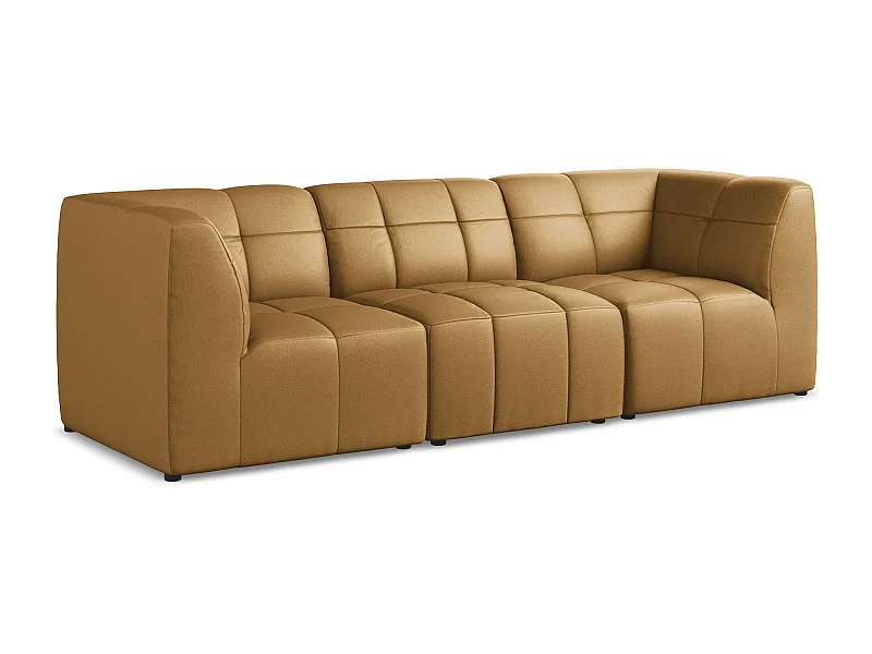 3-osobowa kanapa modułowa - ze skóry syntetycznej - karmelowy - ALOHA