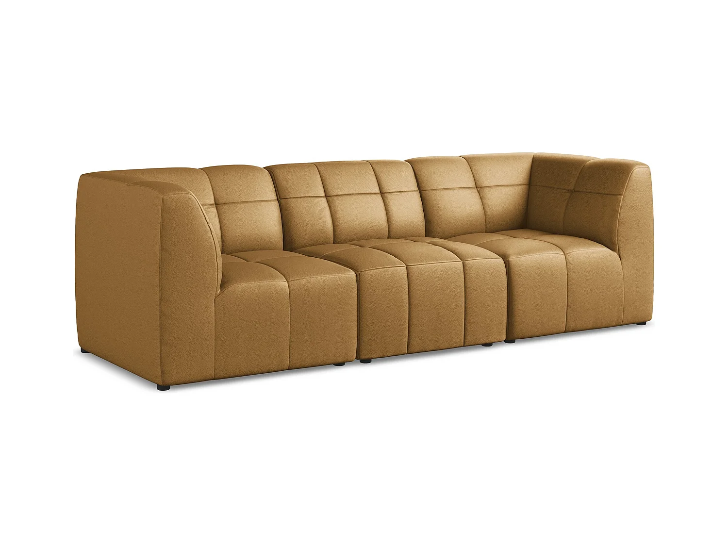 Sofá modular 3 plazas de piel sintética carmel - ALOHA