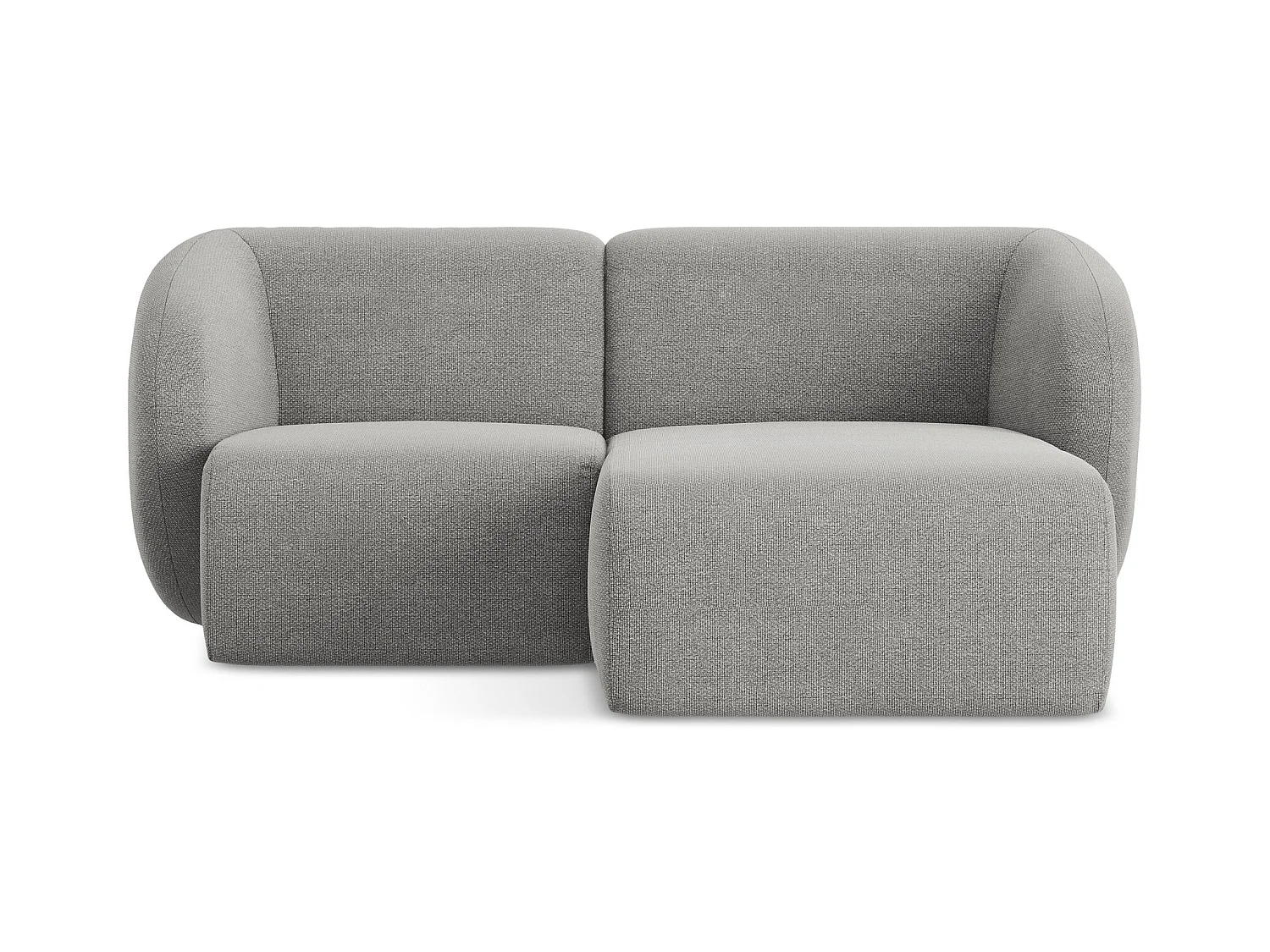 Modulaire hoekbank rechts van lichtgrijs bouclé - LANI