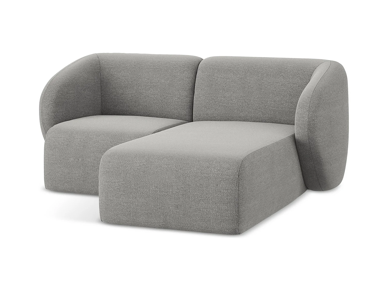 Modulaire hoekbank rechts van lichtgrijs bouclé - LANI