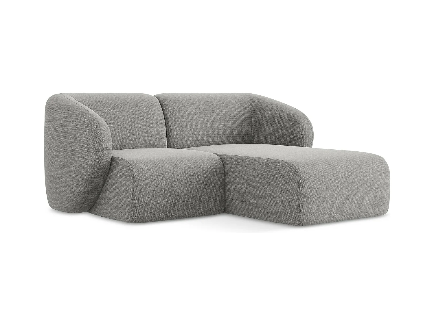 2,5-Sitzer Modulares Ecksofa - Ecke Rechts - Bouclé - Hellgrau - LANI