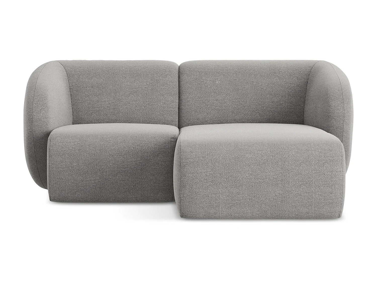 Modulaire hoekbank rechts van lichtgrijs bouclé - LANI