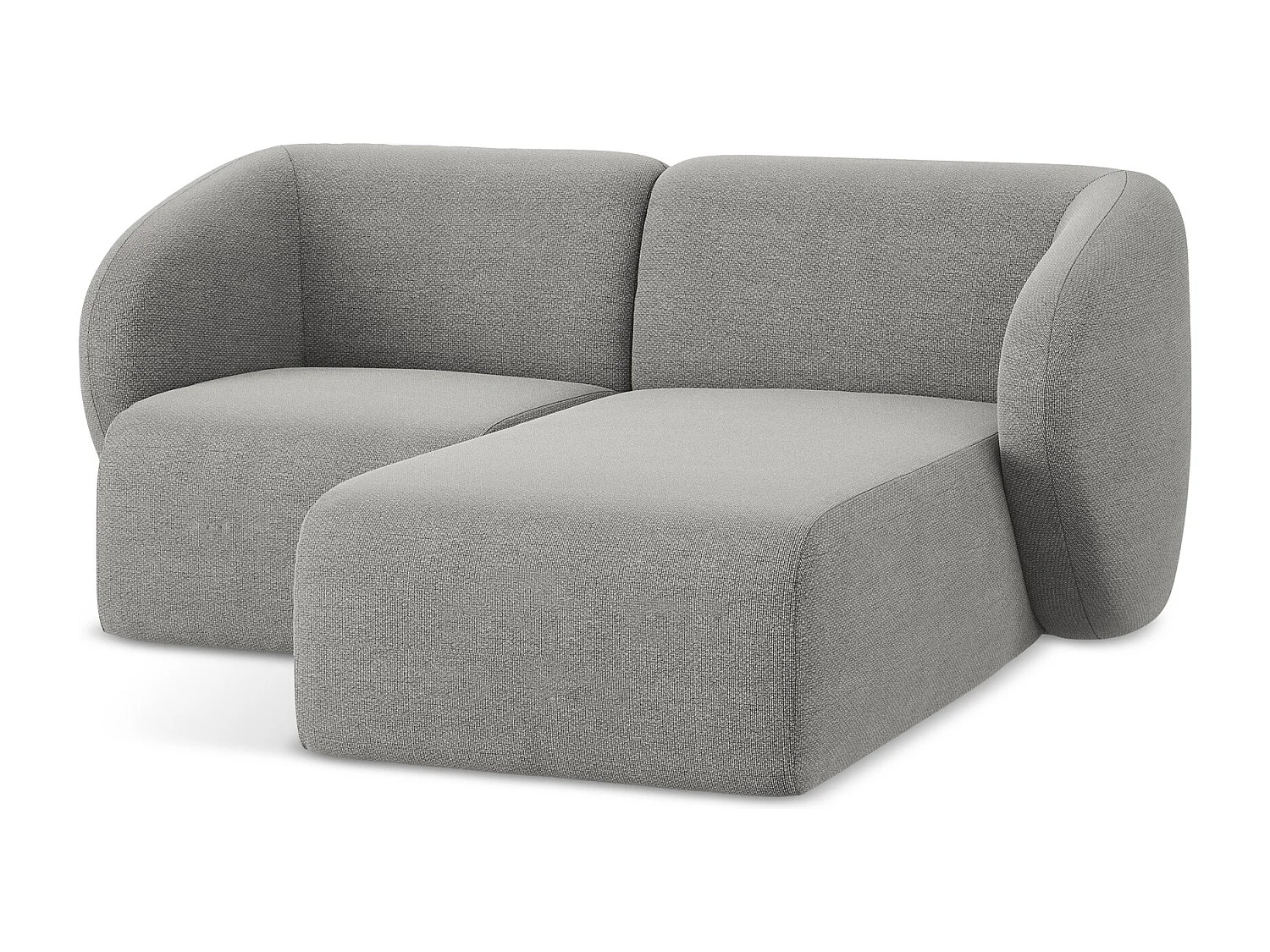 Modulaire hoekbank rechts van lichtgrijs bouclé - LANI