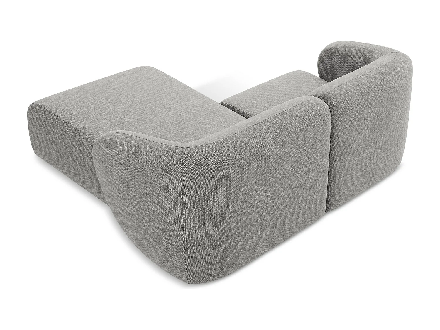 Modulaire hoekbank rechts van lichtgrijs bouclé - LANI