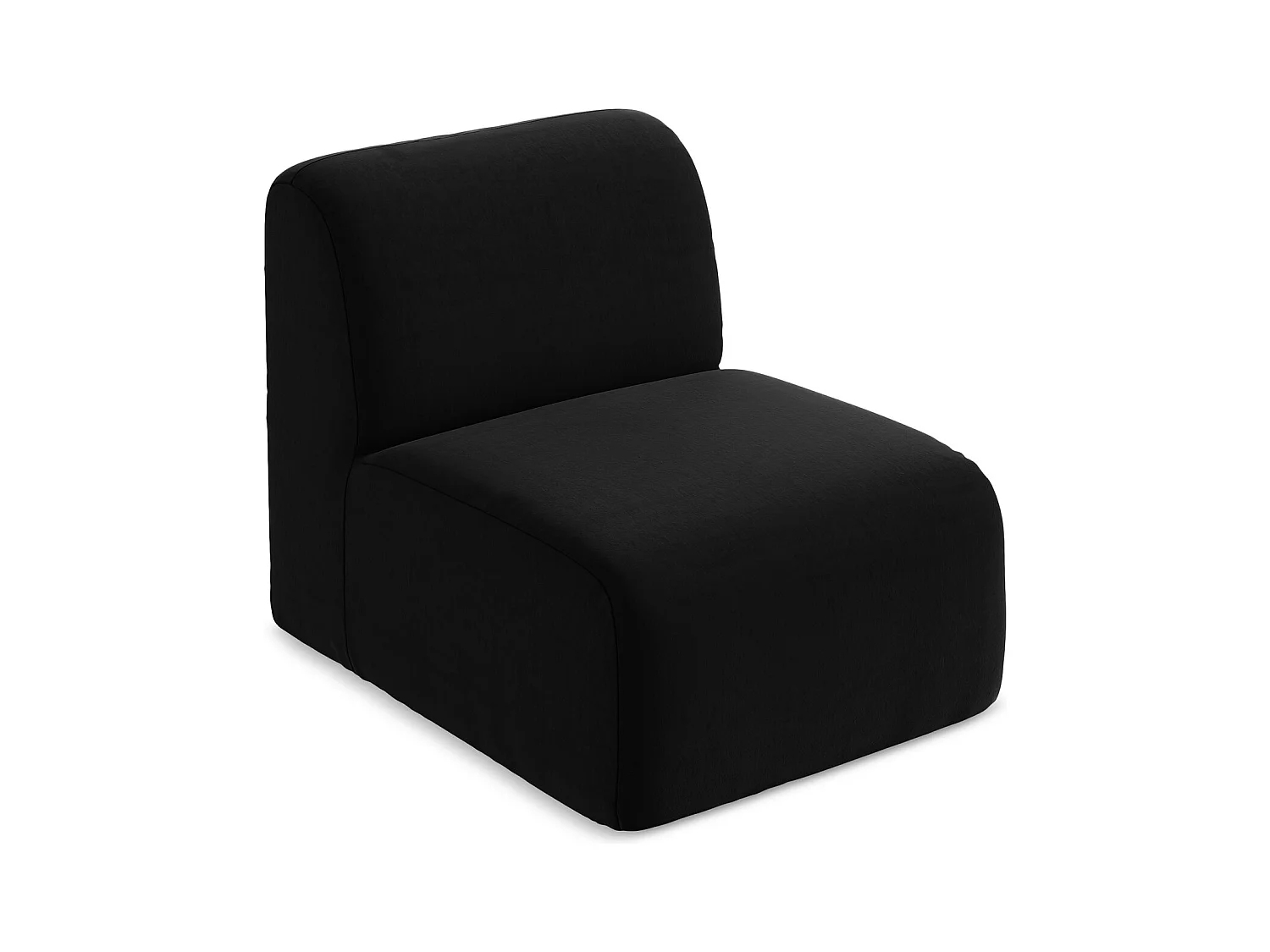 Fauteuil pour canapé modulable en velours - noir - LANI