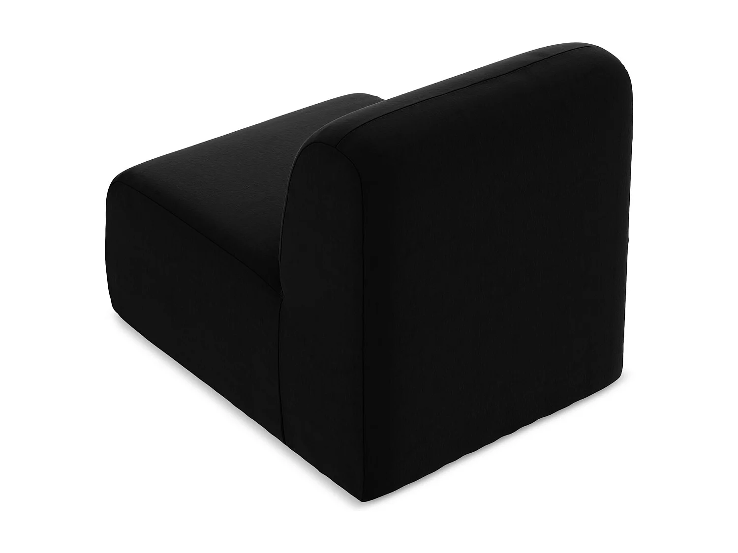 Fauteuil pour canapé modulable en velours - noir - LANI