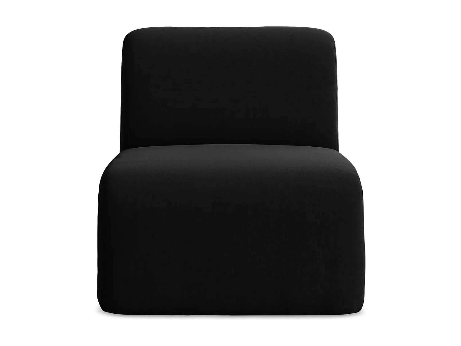 Fauteuil pour canapé modulable en velours - noir - LANI