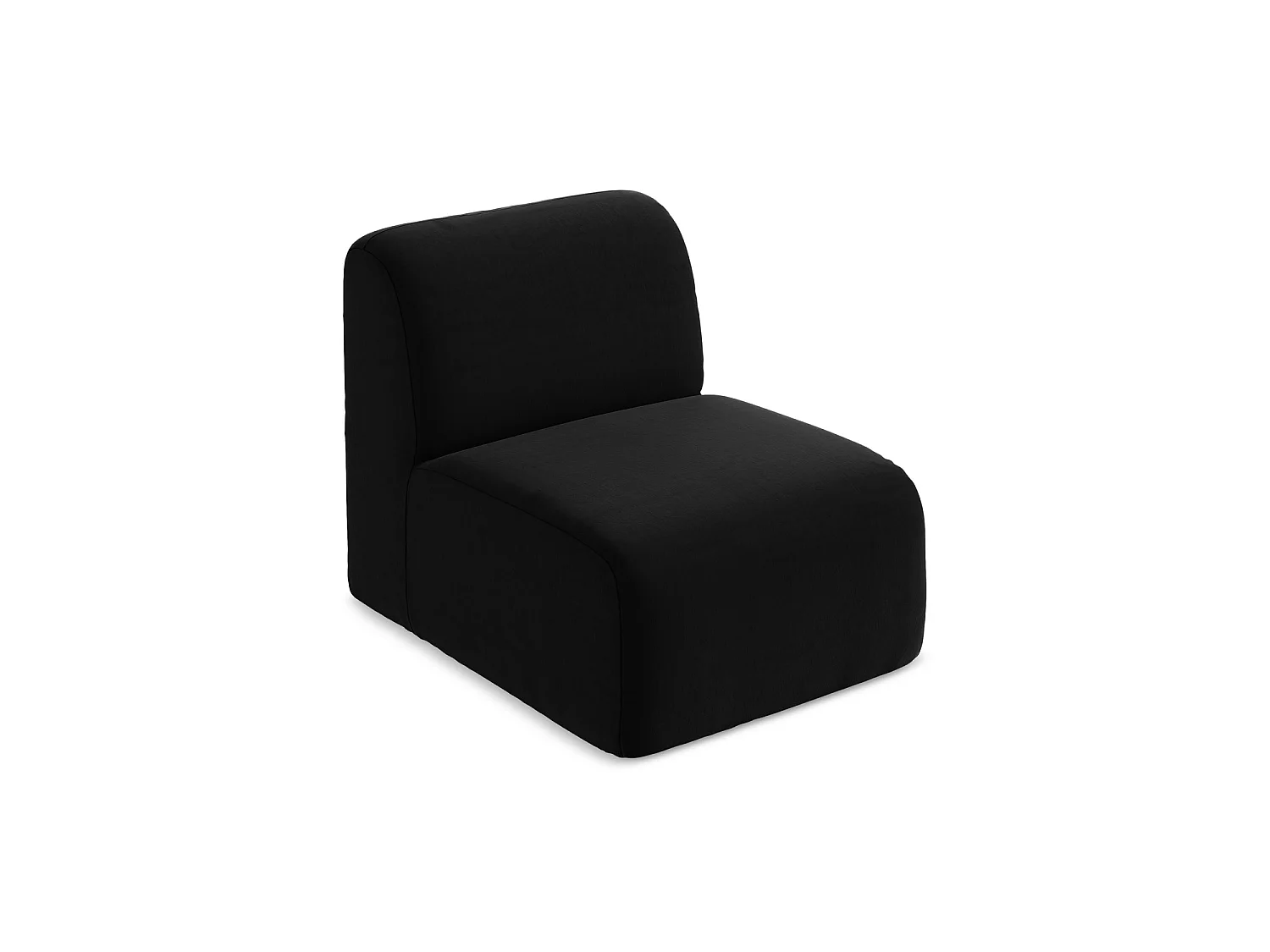 Fauteuil pour canapé modulable en velours - noir - CERVO