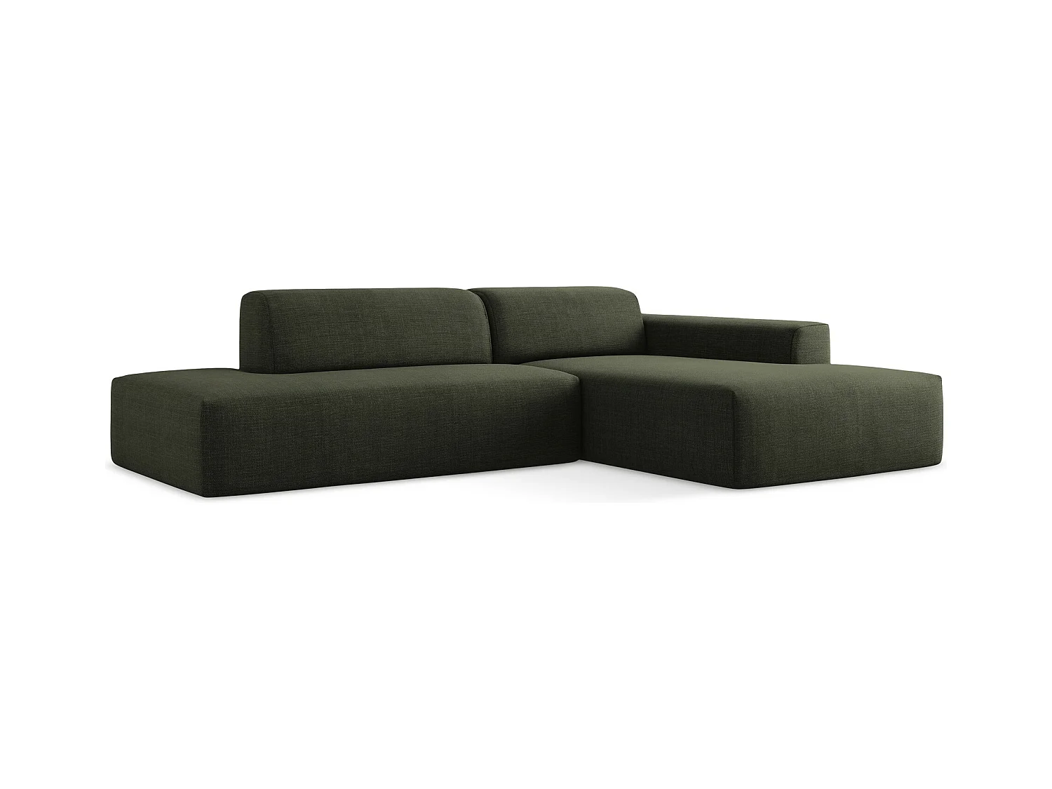 3-Sitzer Modulares Ecksofa - Ecke Links - Strukturstoff - Olive - KELI