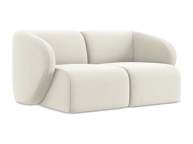 2-Sitzer Sofa - - Samt - Hell beige - LANI