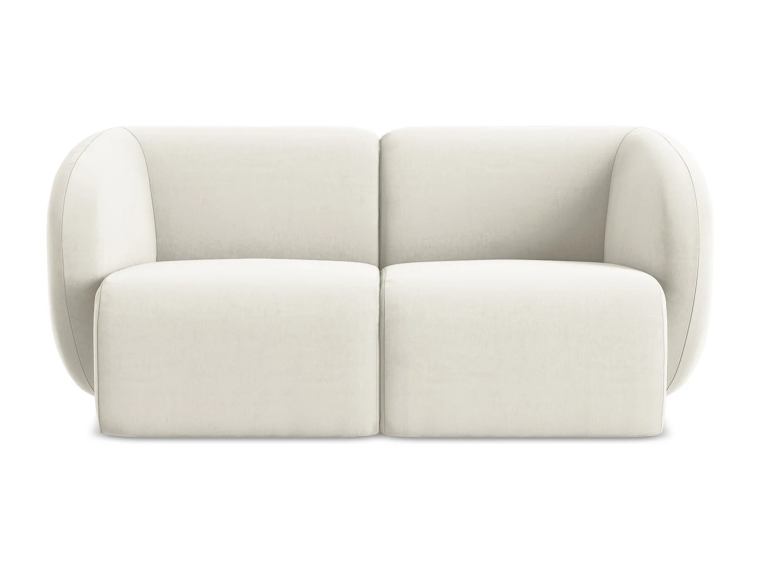 Canapé modulable 2 places en velours - beige clair - LANI