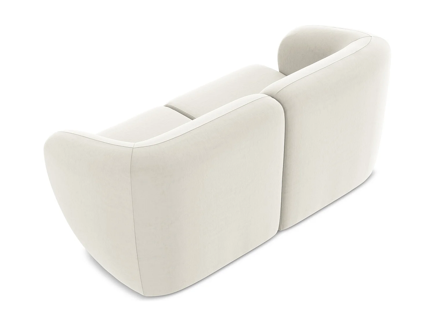 Canapé modulable 2 places en velours - beige clair - LANI