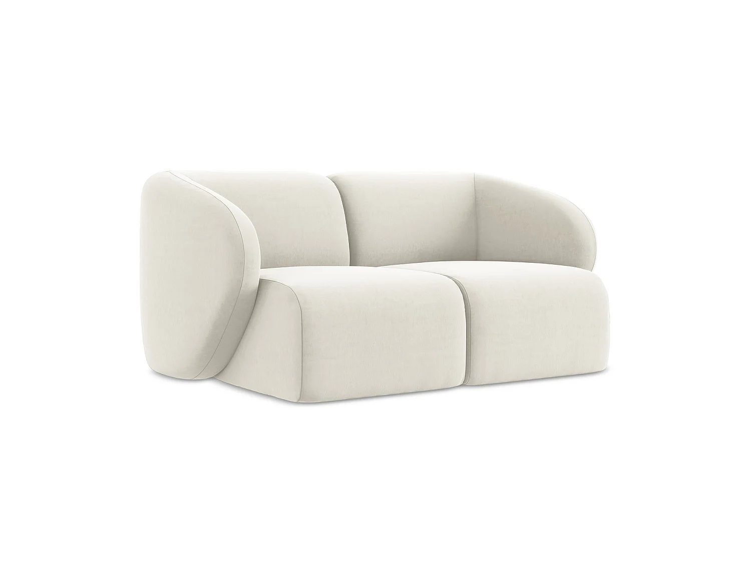 Modułowa sofa 2-osobowa - z tkaniny welwetowej - jasny beż - CERVO