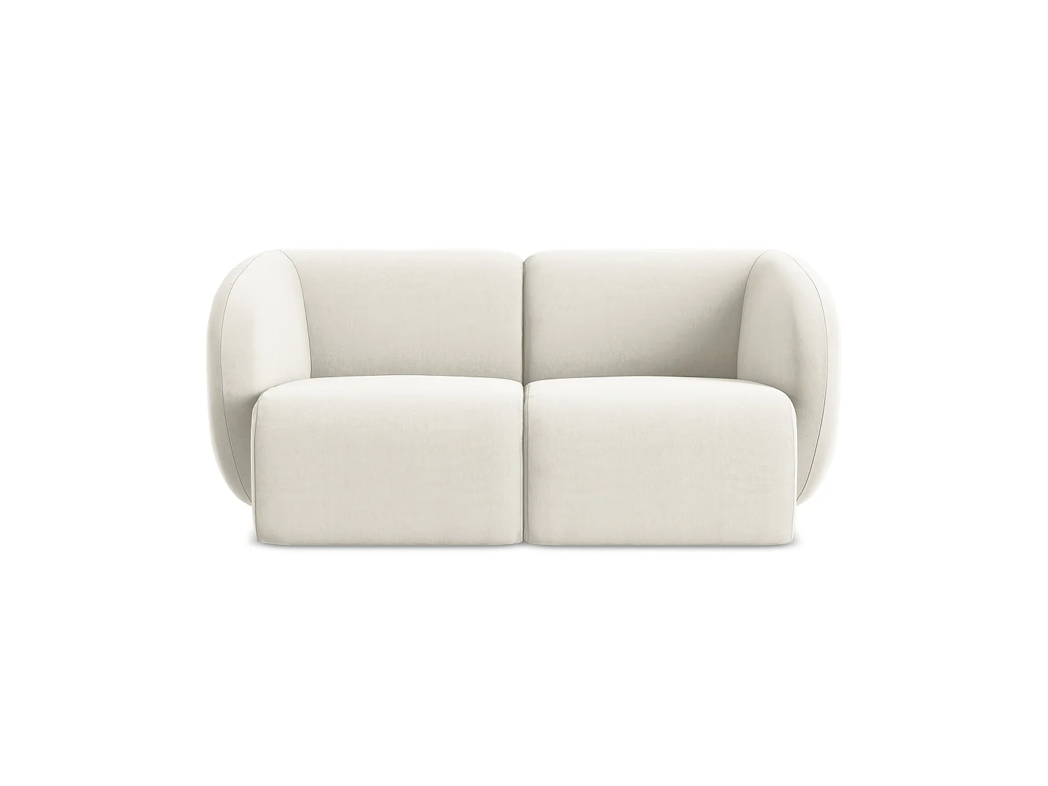 Modułowa sofa 2-osobowa - z tkaniny welwetowej - jasny beż - CERVO
