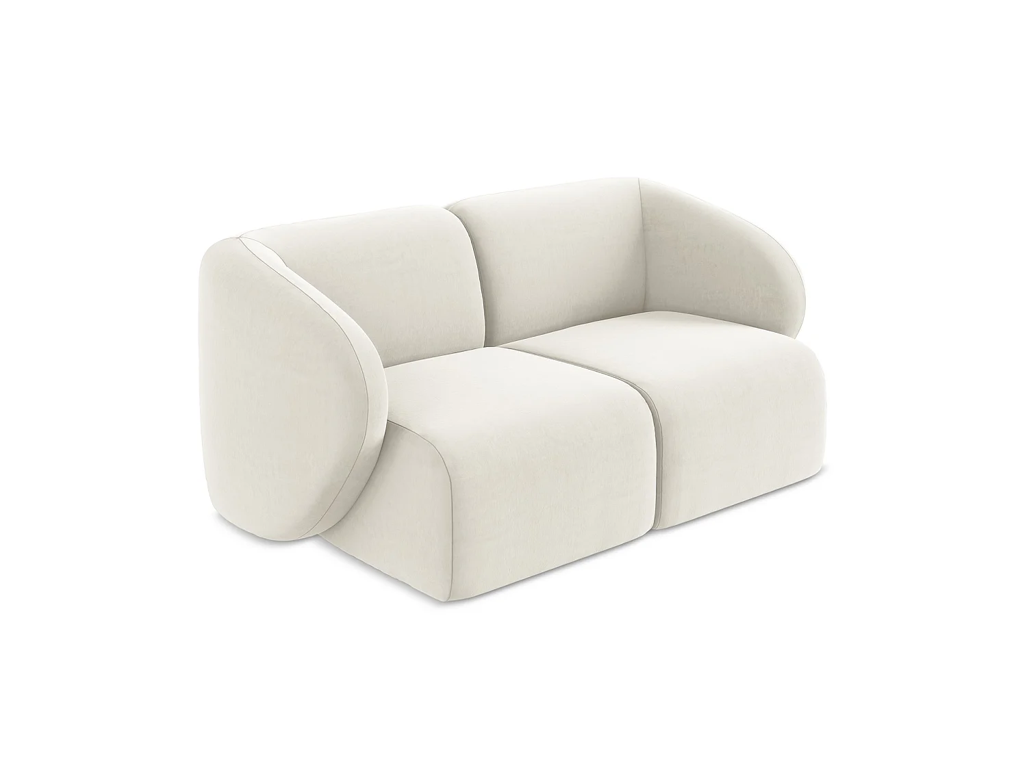 Modułowa sofa 2-osobowa - z tkaniny welwetowej - jasny beż - CERVO