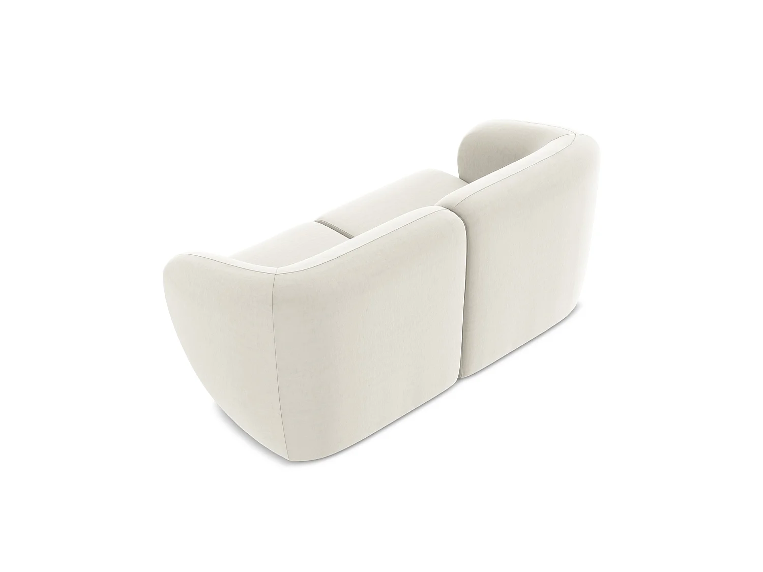 Modułowa sofa 2-osobowa - z tkaniny welwetowej - jasny beż - CERVO