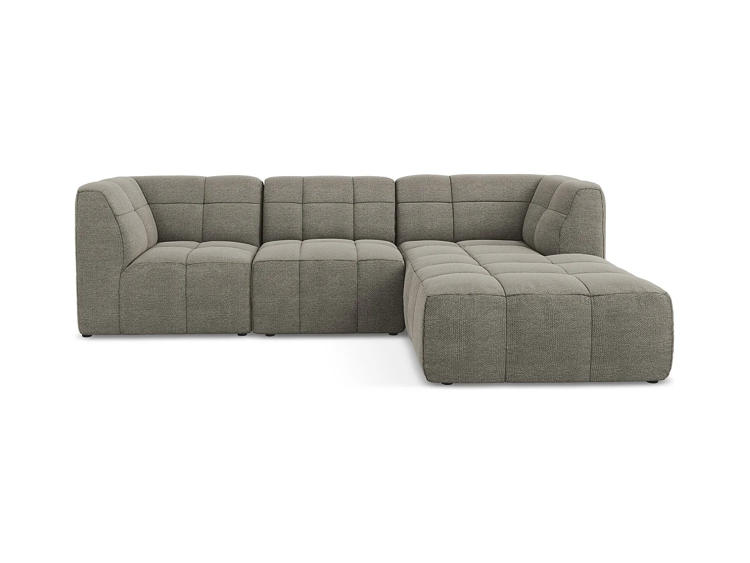 Modulaire hoekbank rechts van grijs bouclé - ALOHA