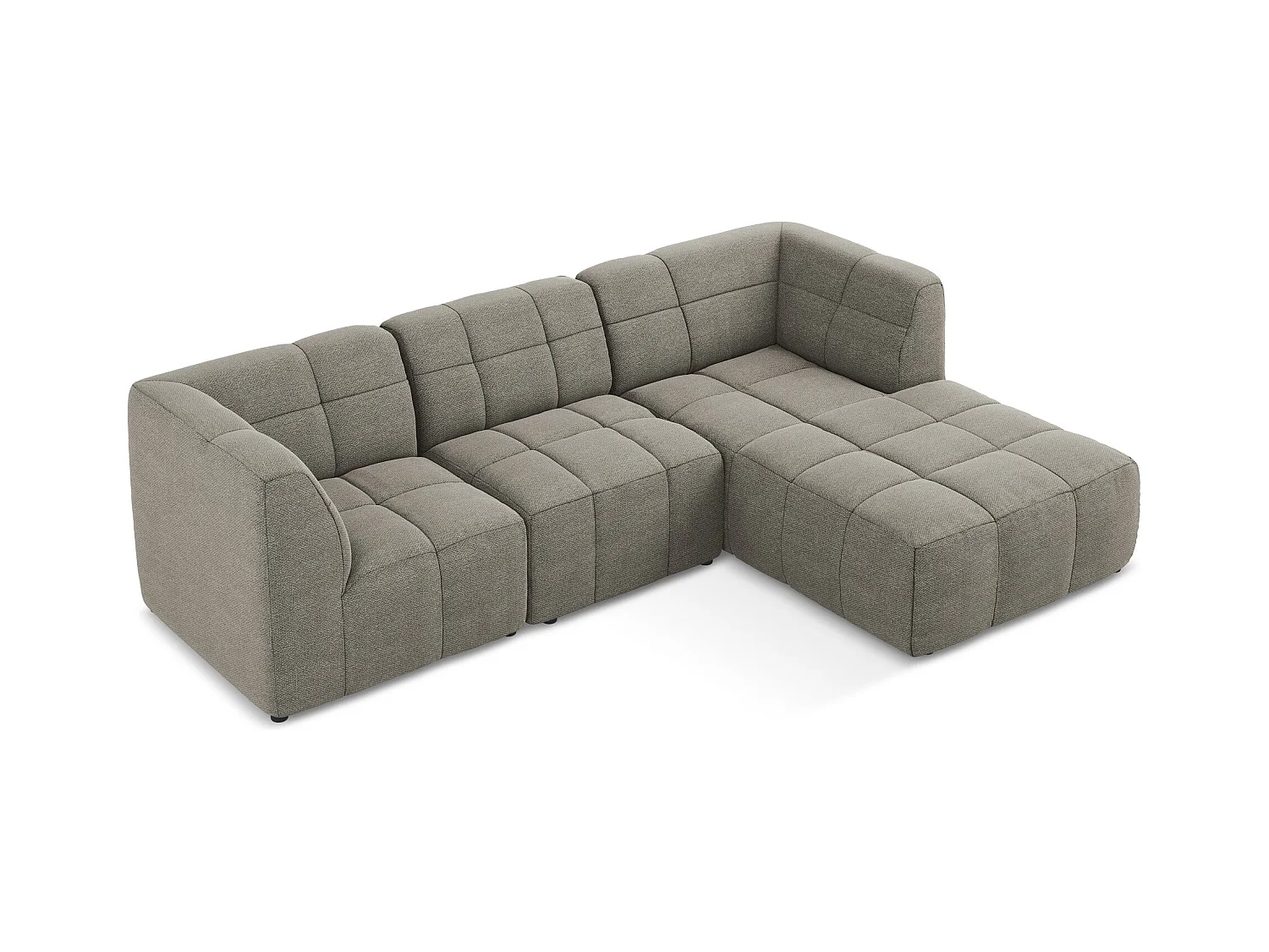 Modulaire hoekbank rechts van grijs bouclé - ALOHA