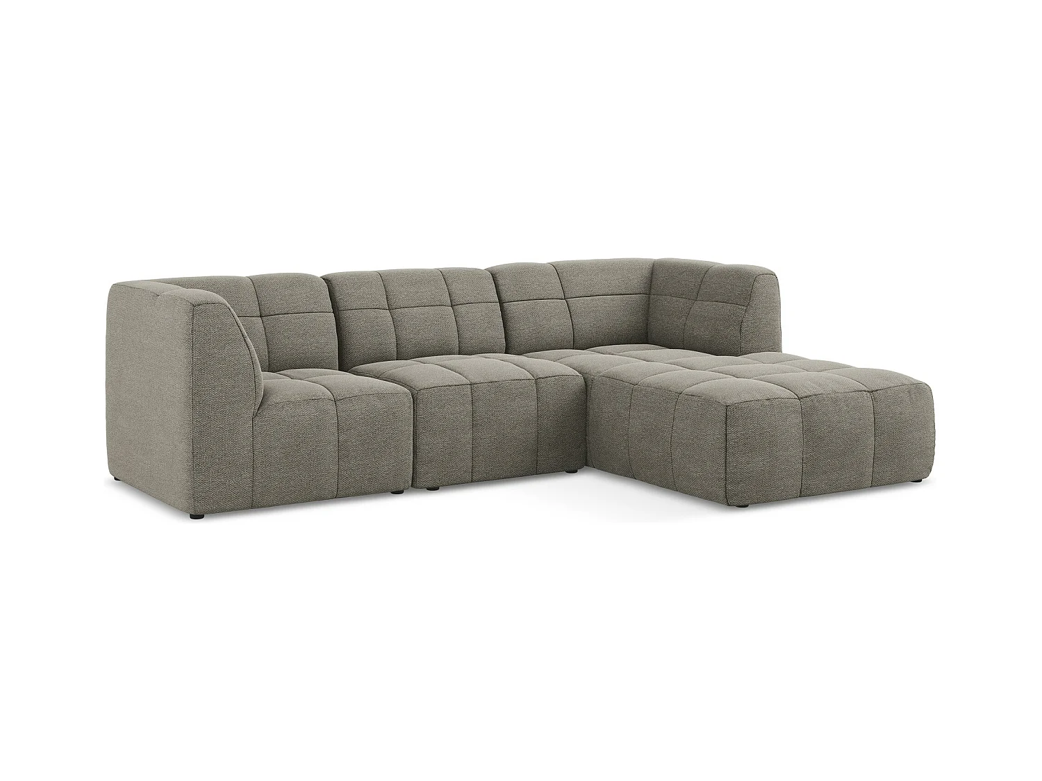 3-Sitzer Modulares Ecksofa - Ecke Rechts - Bouclé - Grau - ALOHA