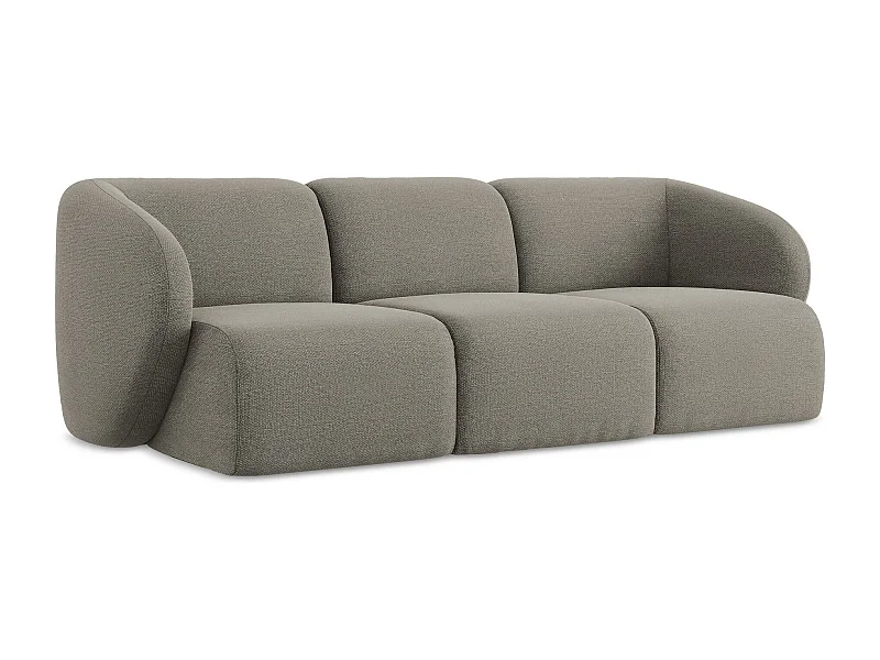 Modulares 3-Sitzer Sofa - - Bouclé - Grau - LANI