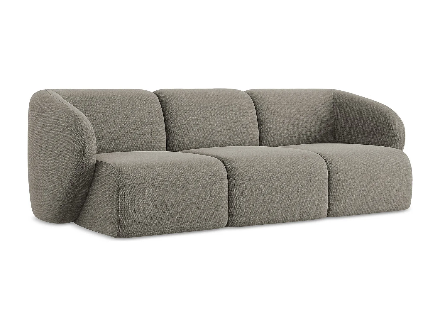 Modulares 3-Sitzer Sofa - - Bouclé - Grau - LANI