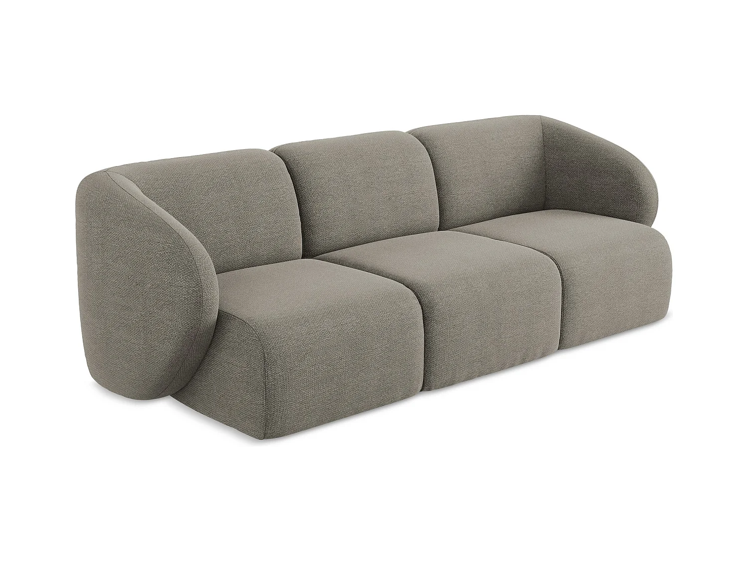 Modulares 3-Sitzer Sofa - - Bouclé - Grau - LANI