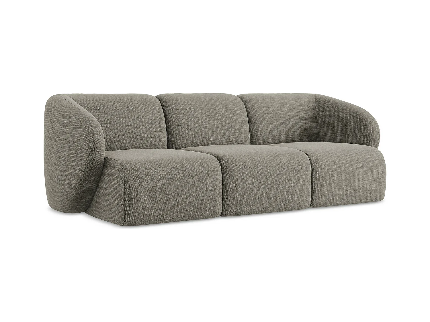Modulares 3-Sitzer Sofa - - Bouclé - Grau - LANI