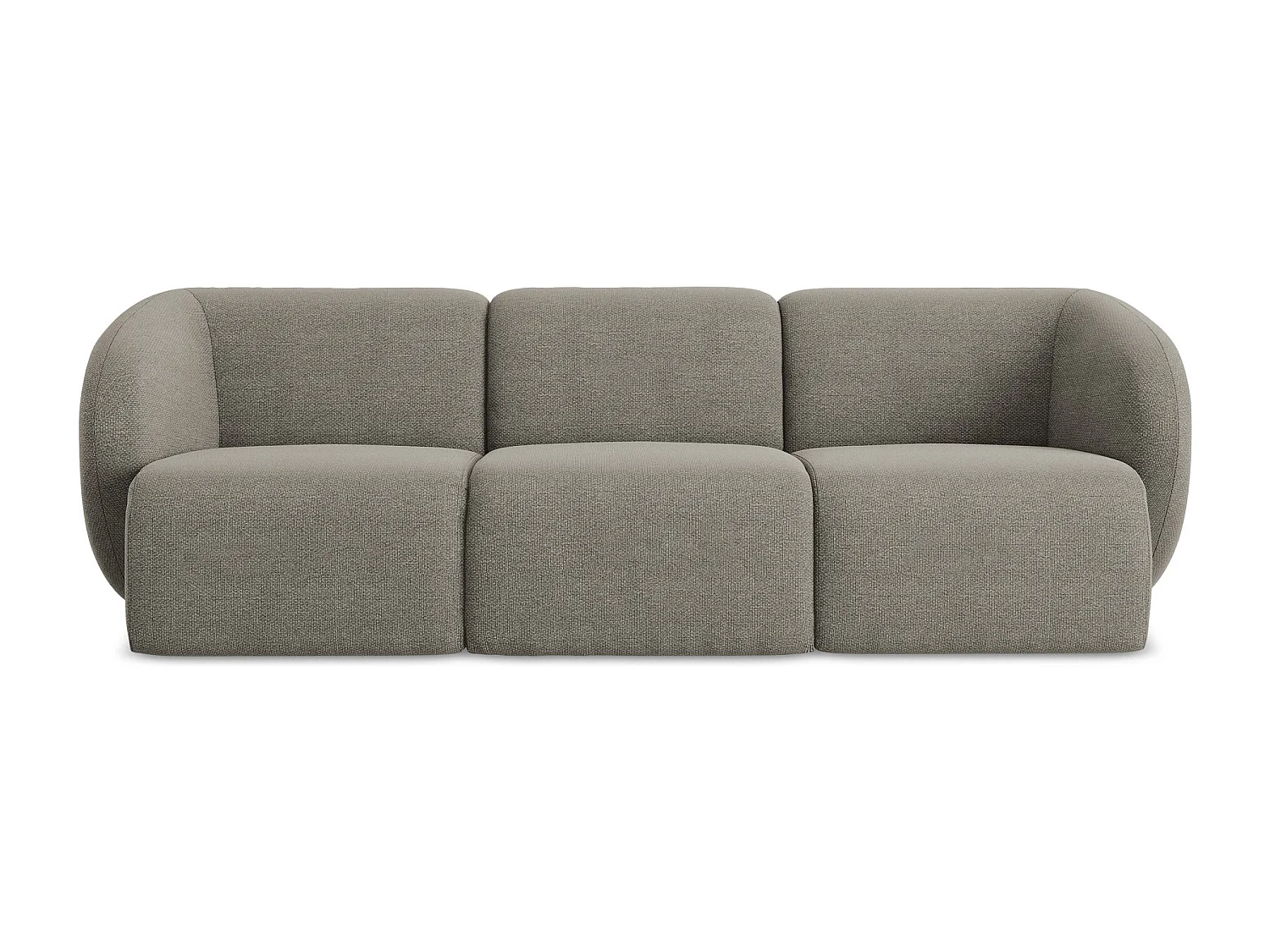 Canapé modulable 3 places en tissu bouclette - gris - LANI